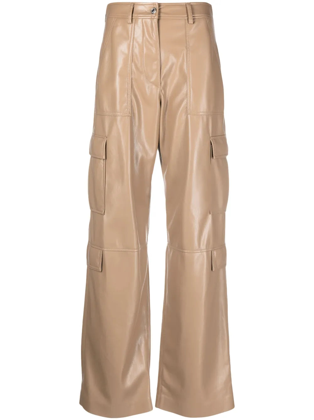 Faux-Leather Cargo Trousers