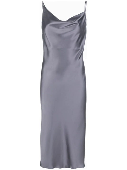 Drapped Satin-Finish Dress