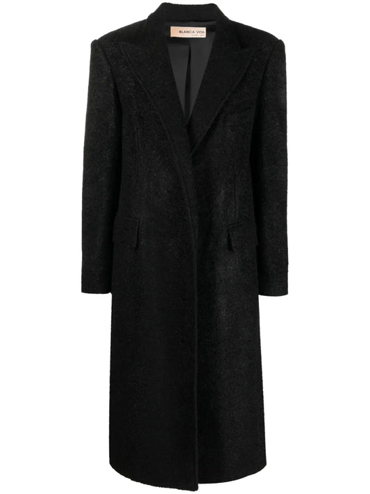 Felted Single-Breasted Long Coat