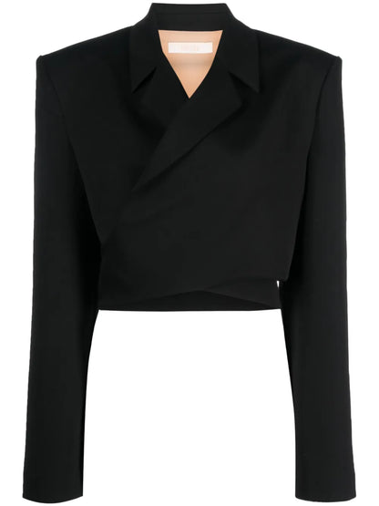 Wrap-Design Cropped Blazer