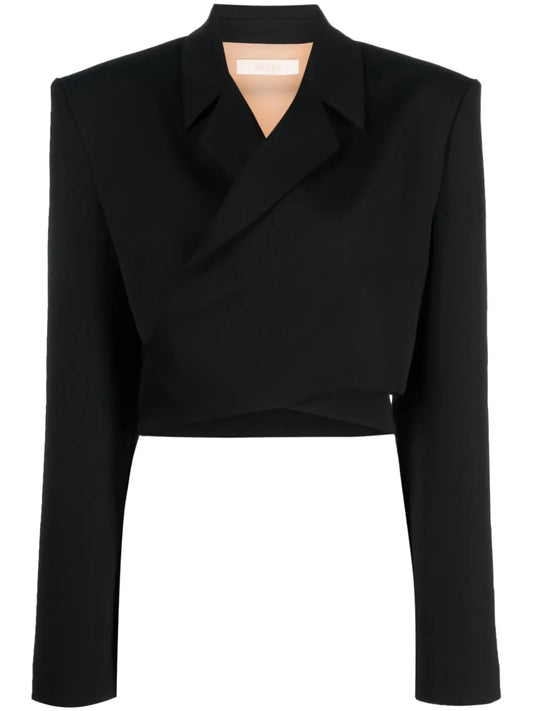 Wrap-Design Cropped Blazer