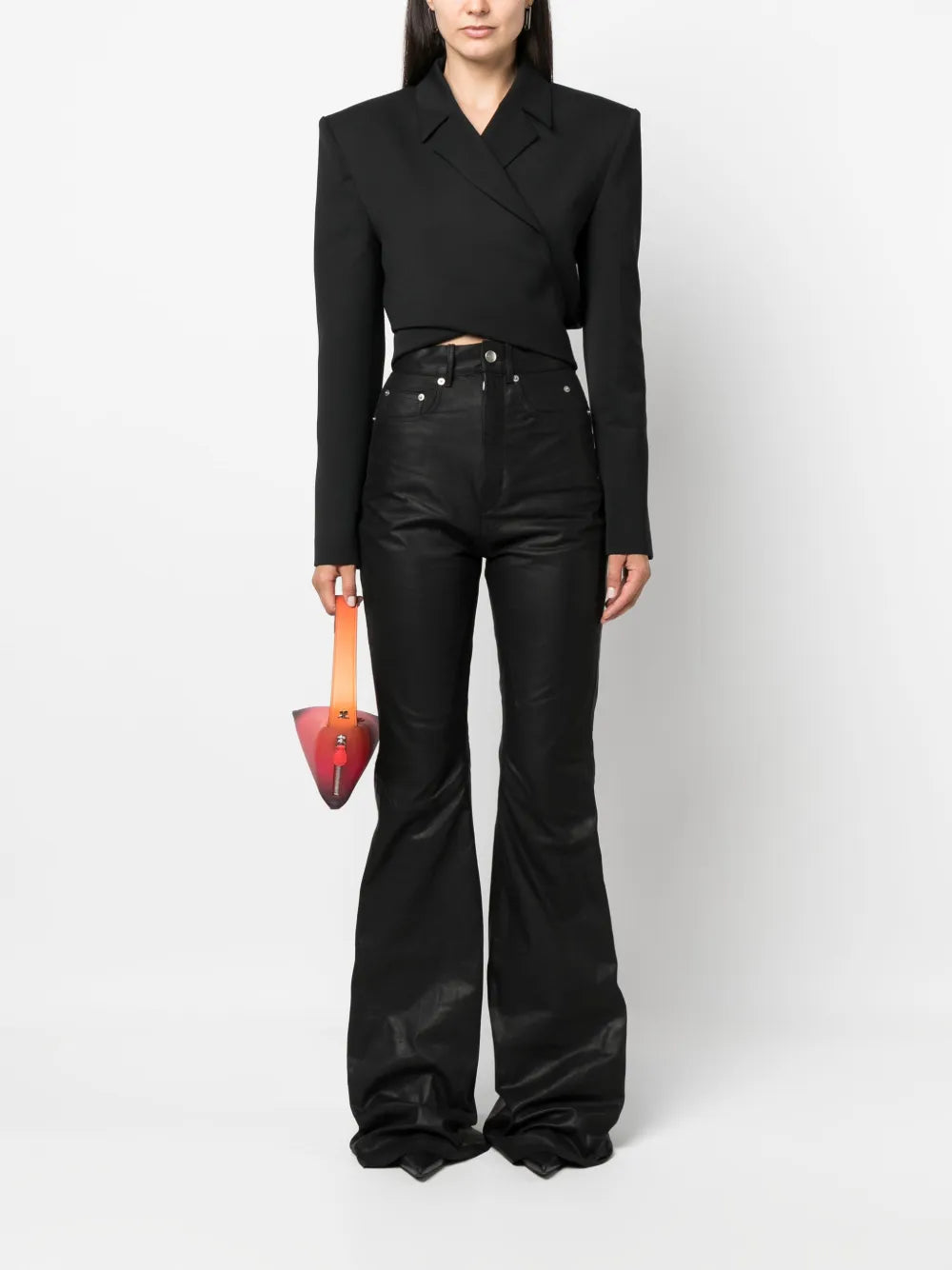 Wrap-Design Cropped Blazer