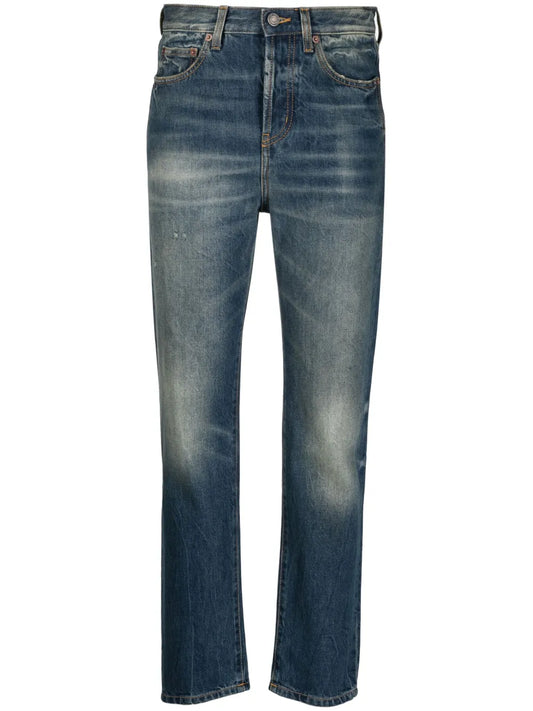 Mid-Rise Straight-Leg Jeans