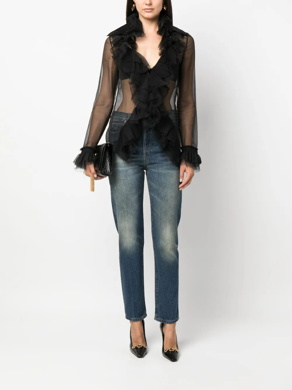Mid-Rise Straight-Leg Jeans
