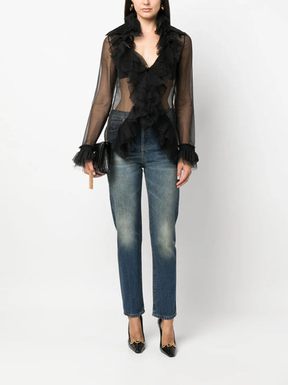 Mid-Rise Straight-Leg Jeans