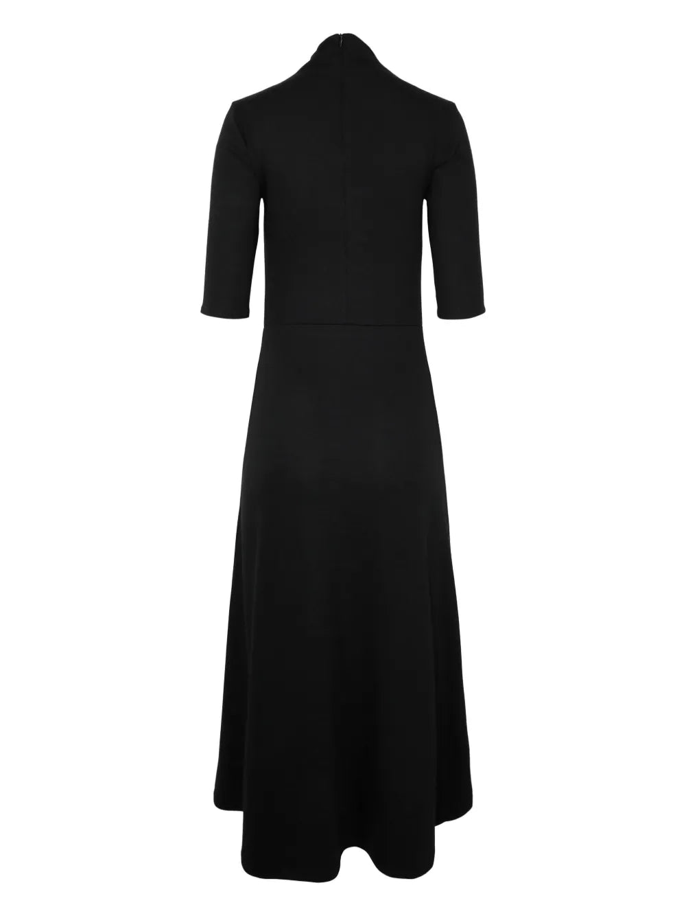 Roll-Neck Fine-Knit Midi Dress