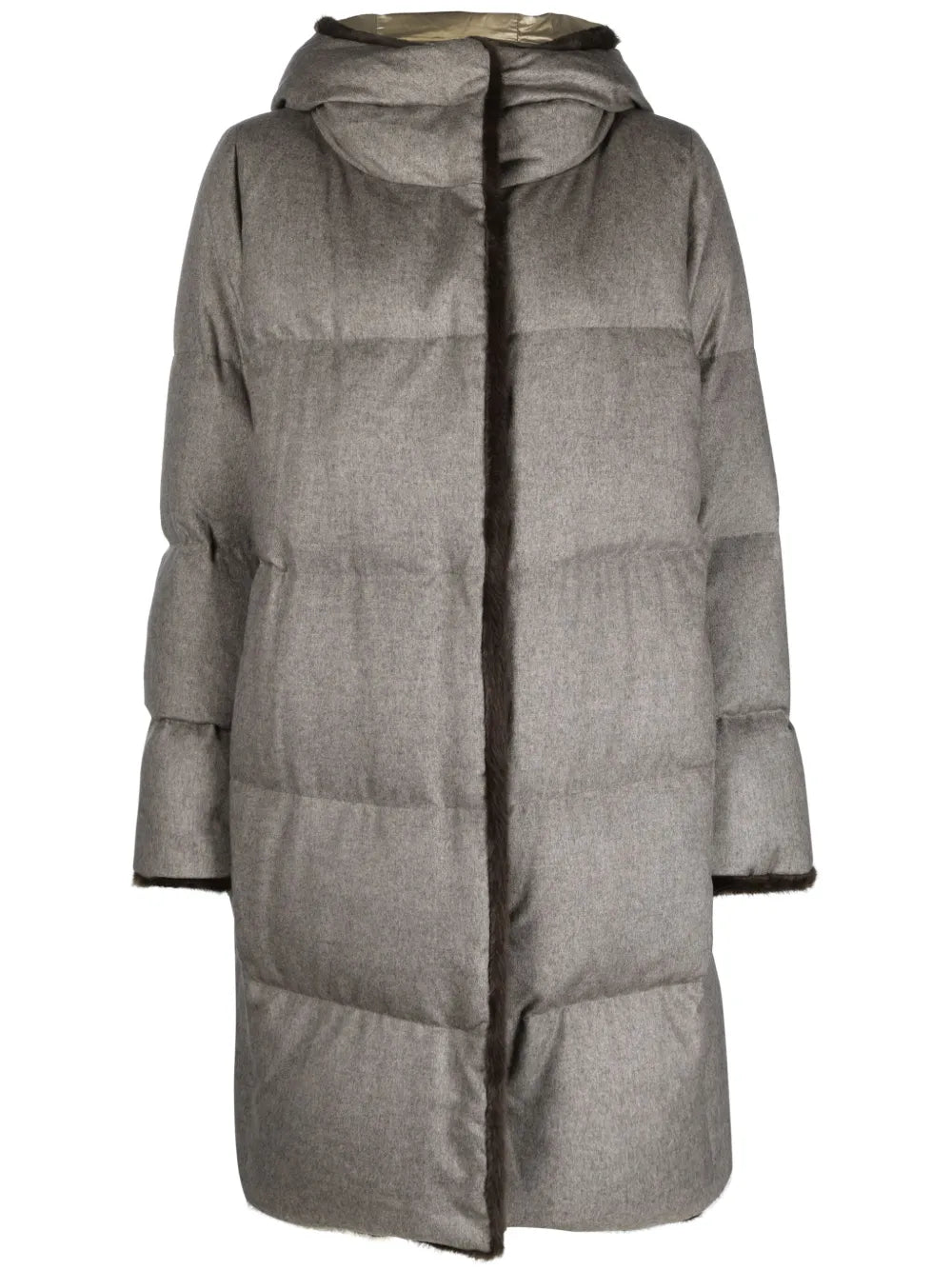 Faux Fur-Lined Quilted Coat