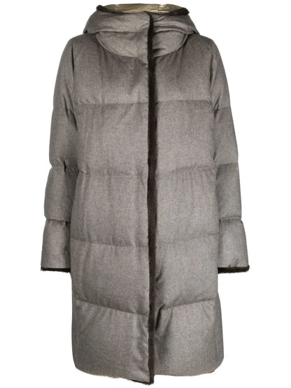 Faux Fur-Lined Quilted Coat