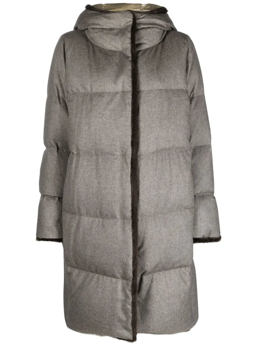 Faux Fur-Lined Quilted Coat