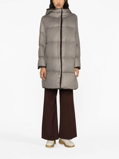 Faux Fur-Lined Quilted Coat