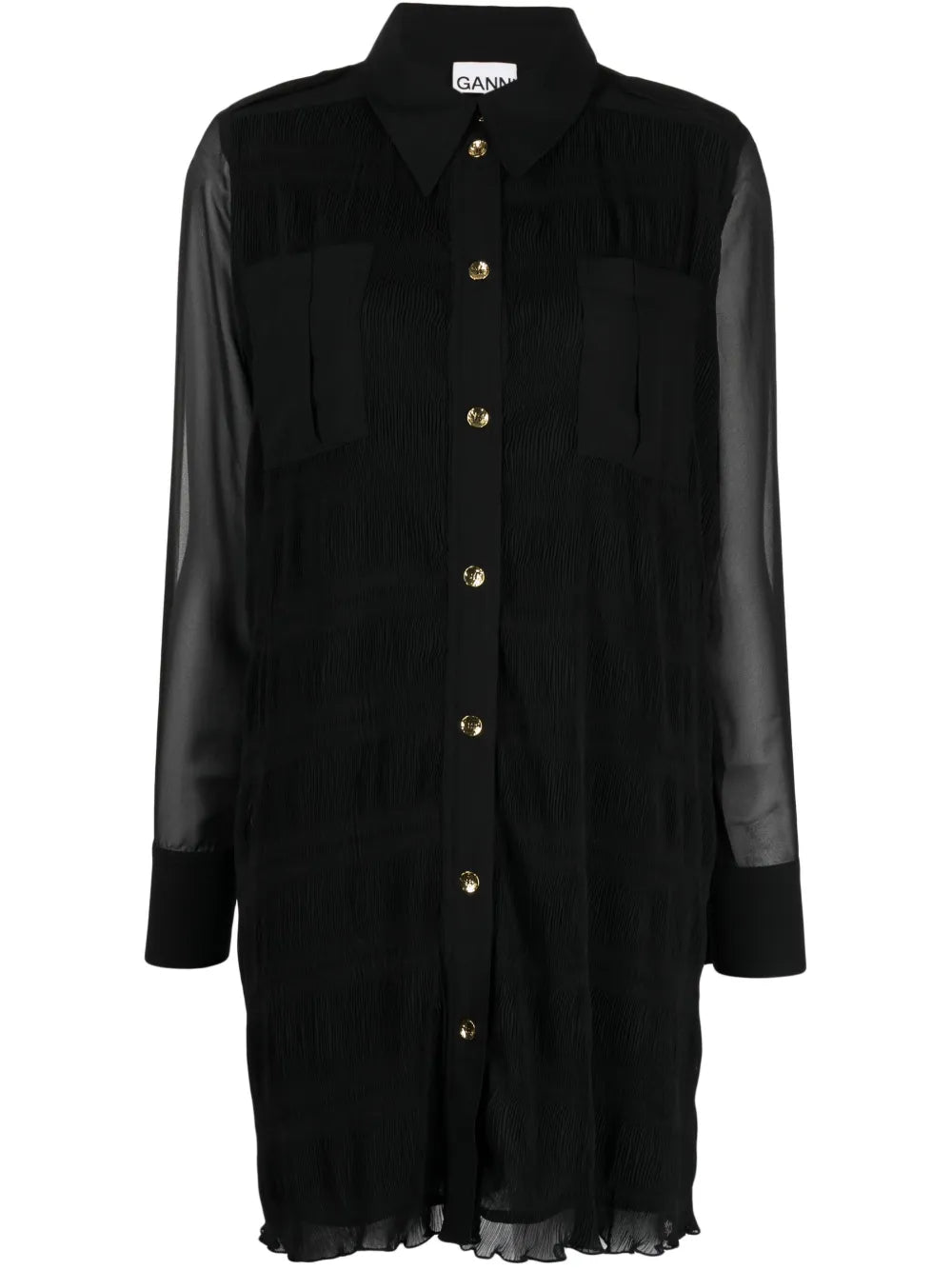 Georgette Straight-Point Collar Dress