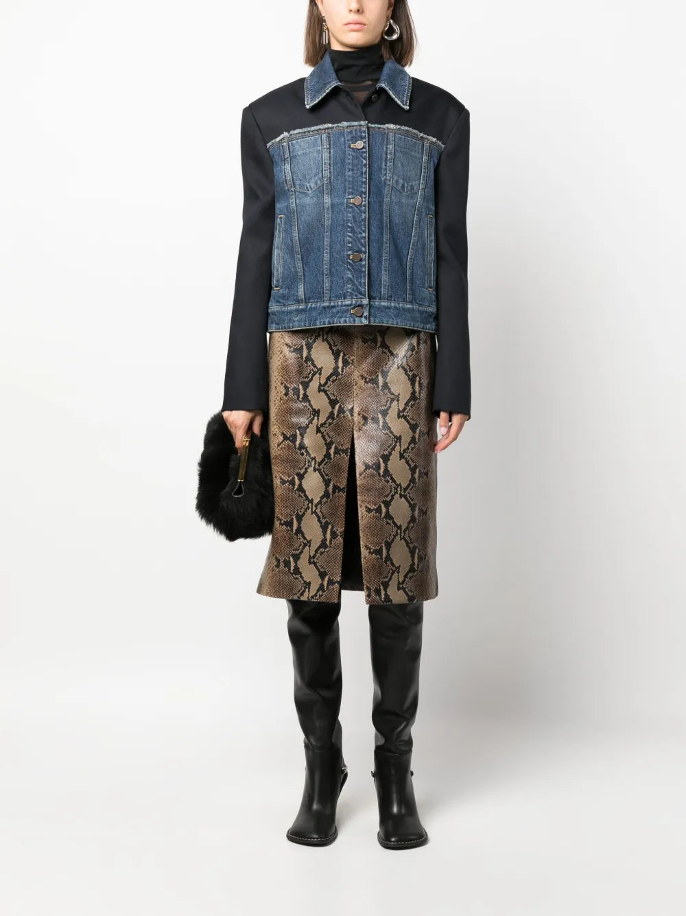 The Fraser Snakeskin-Effect Leather Skirt