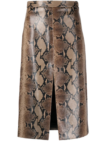 The Fraser Snakeskin-Effect Leather Skirt