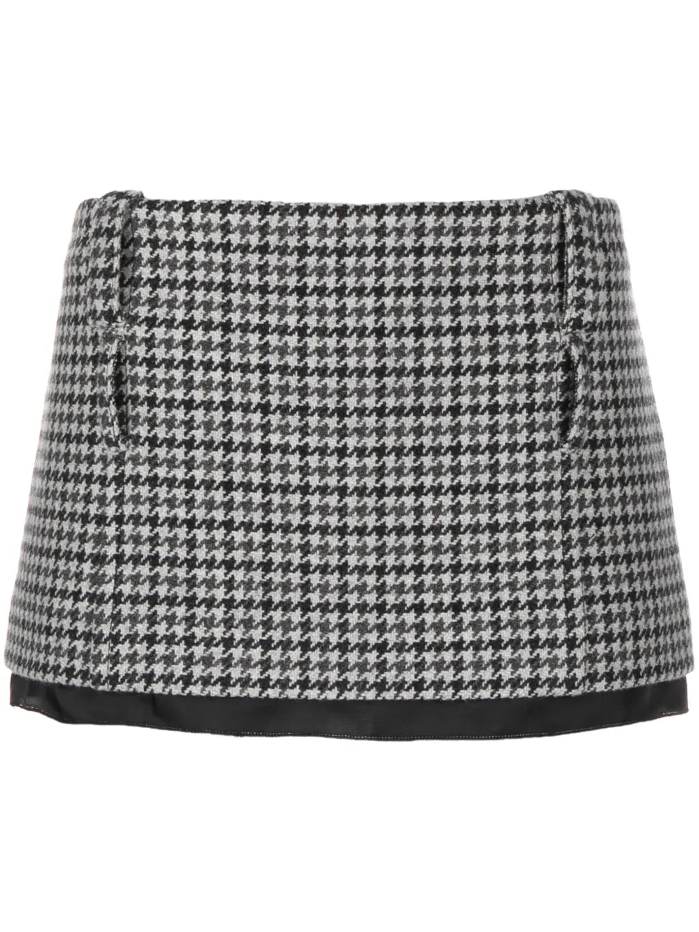 Houndstooth-Pattern Virgin-Wool Miniskirt