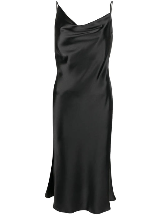 Drapped Satin-Finish Dress
