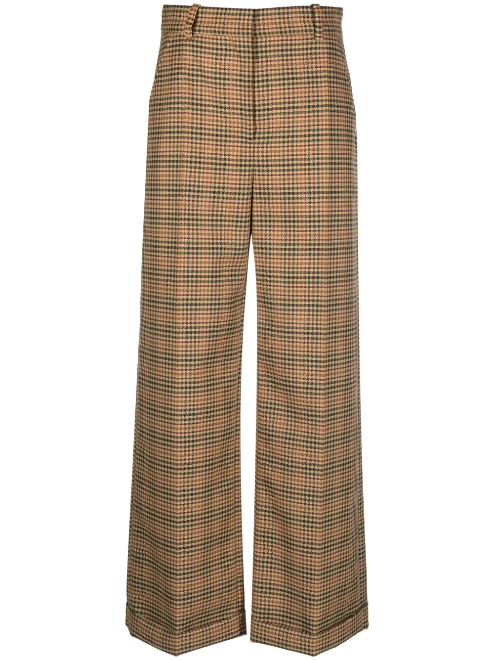 Checked Wide-Leg Trousers