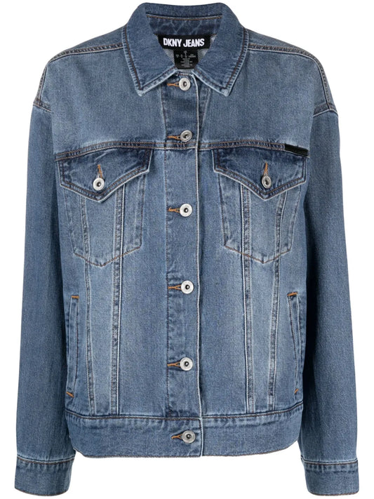 Faded-Effect Denim Jacket