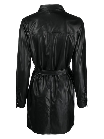 Long-Sleeve Button-Up Minidress