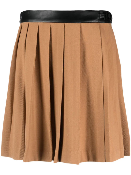 Pleated Mid-Rise Miniskirt