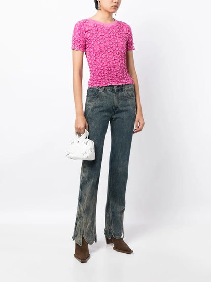 Ruched-Detailing Cotton T-Shirt