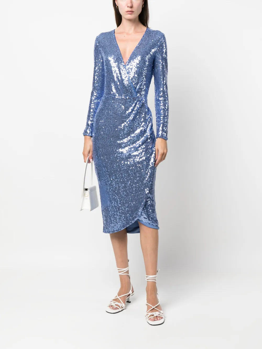 Sequined Wrap Midi Dress