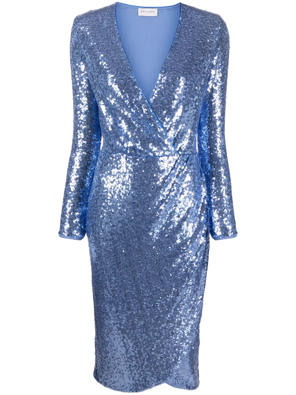 Sequined Wrap Midi Dress