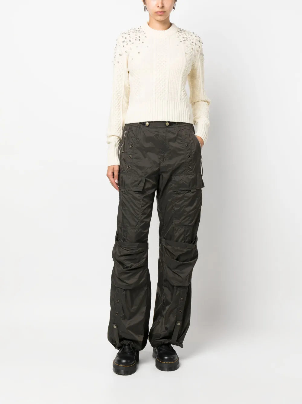 Crystal-Embellished Virgin Wool Jumper