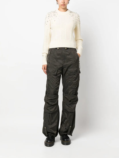 Crystal-Embellished Virgin Wool Jumper