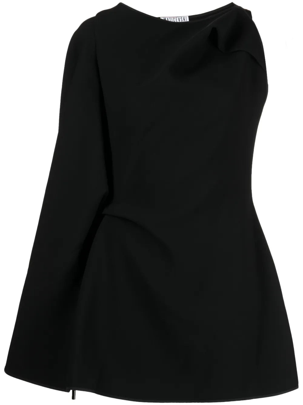 Prefix Cape-Sleeve Asymmetric Minidress