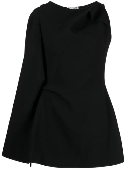 Prefix Cape-Sleeve Asymmetric Minidress