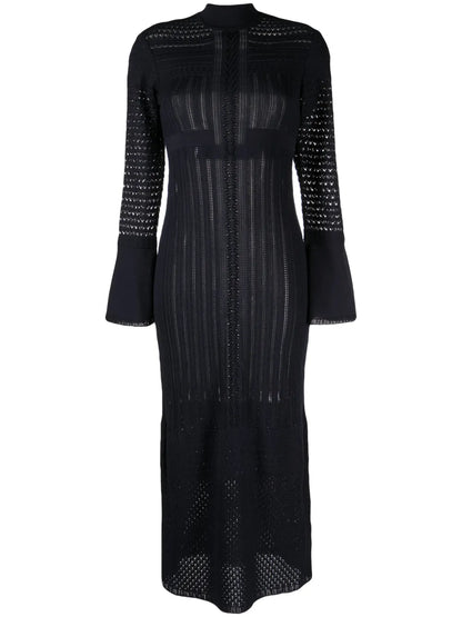 High-Neck Knitted Dress