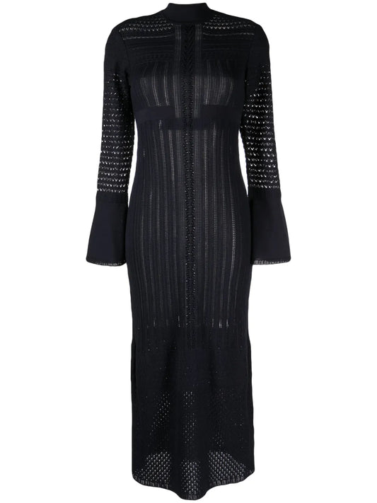 High-Neck Knitted Dress