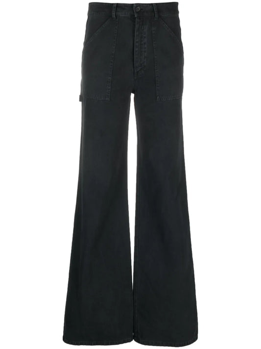 Mid-Rise Wide-Leg Trousers