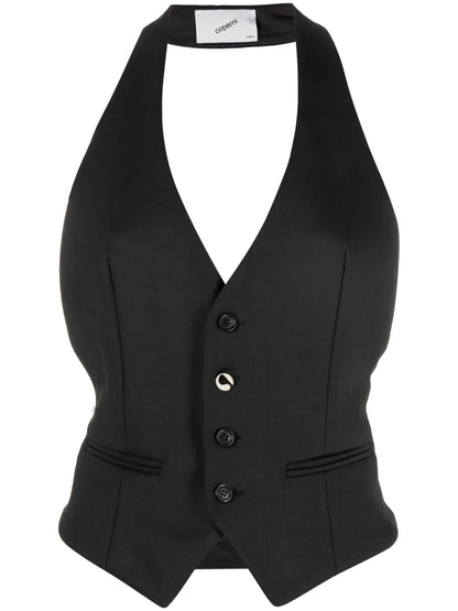 Halterneck Open-Back Vest