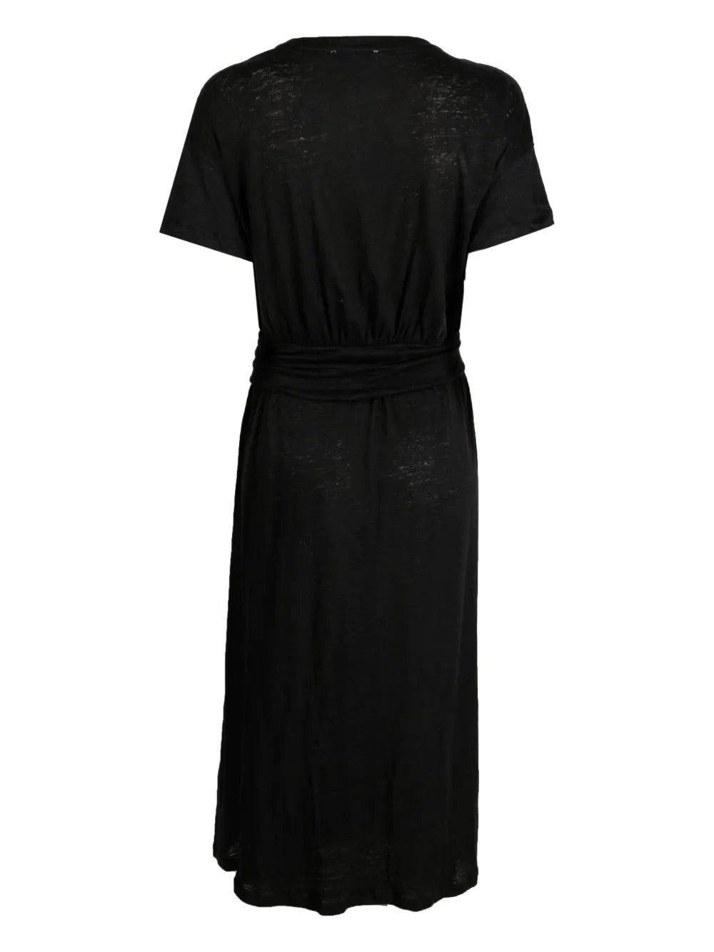 Short-Sleeve Linen Long Dress