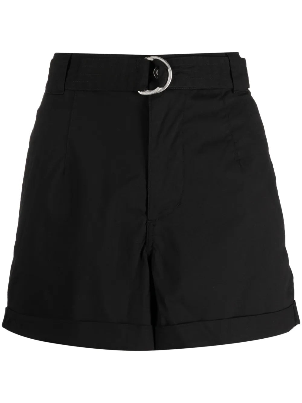 Belted Cotton Mini Shorts