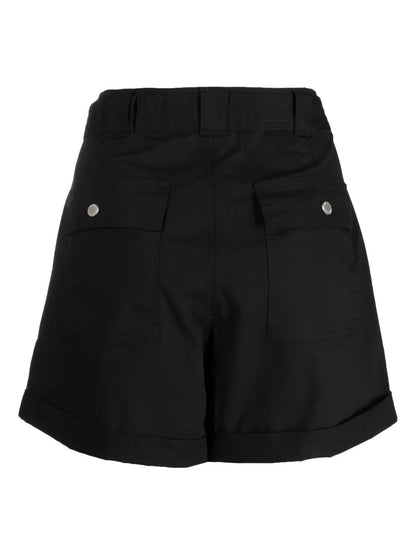 Belted Cotton Mini Shorts