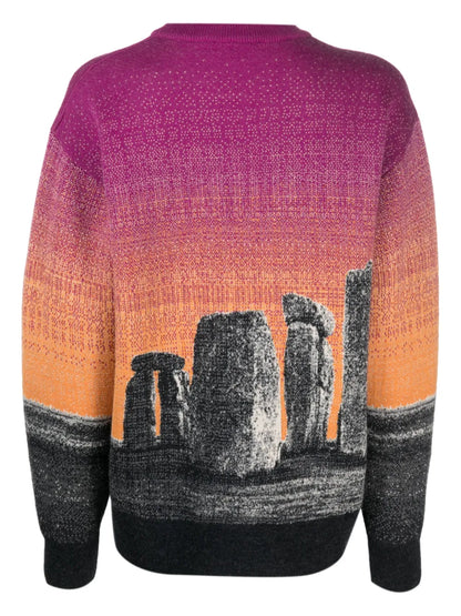 Henge Illustration-Style Intarsia Jumper