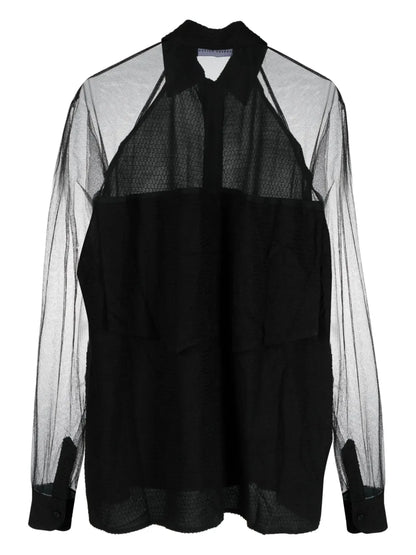 Semi-Sheer Long-Sleeve Shirt