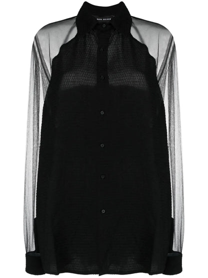 Semi-Sheer Long-Sleeve Shirt