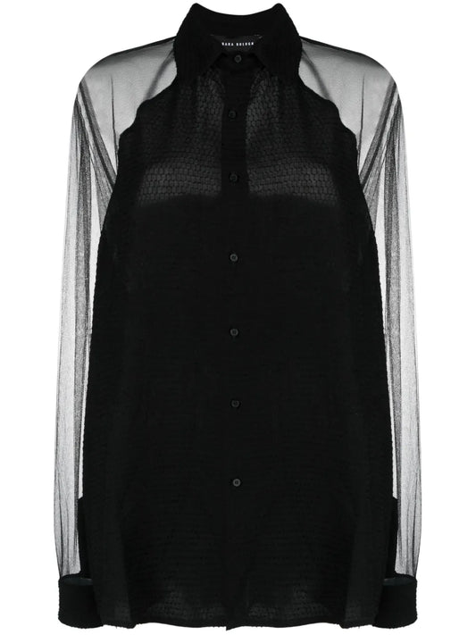 Semi-Sheer Long-Sleeve Shirt
