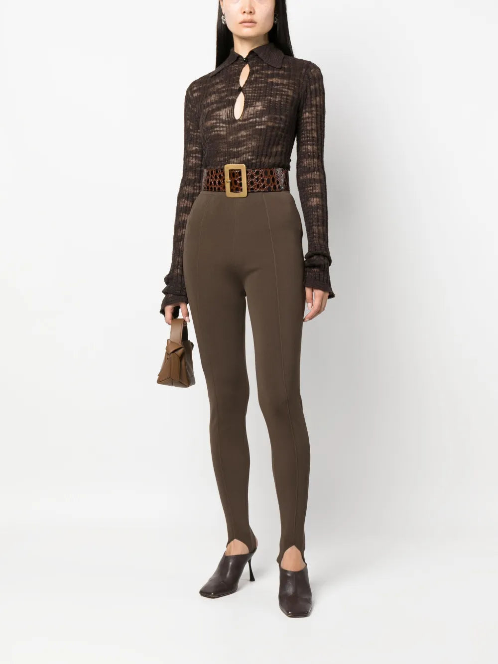 Stirrup-Cuffs High-Waisted Leggings