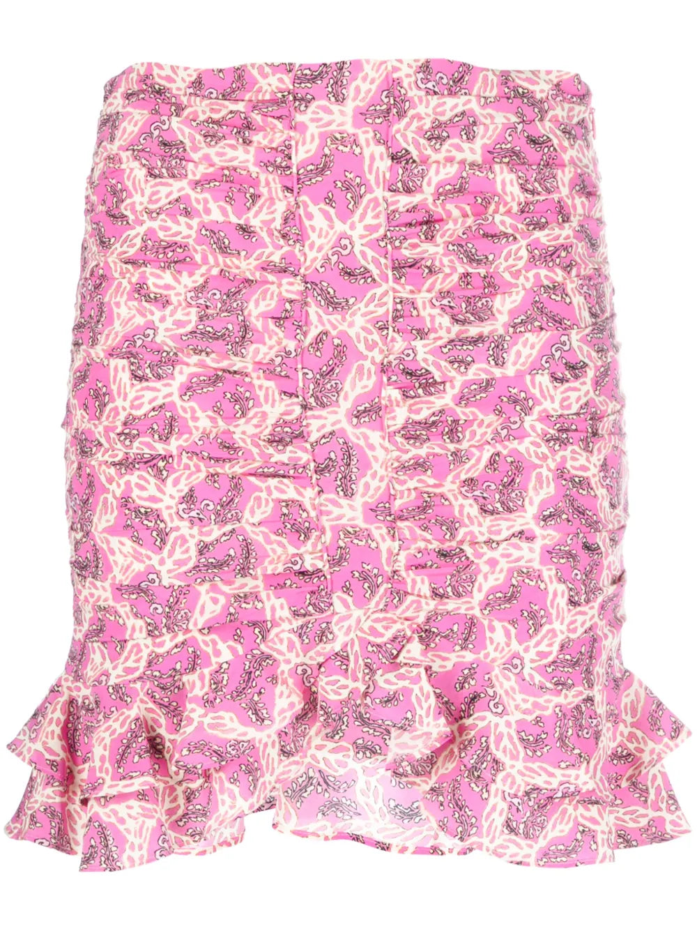 Milendi Abstract-Print Ruched Miniskirt