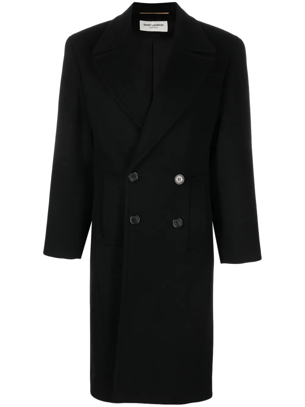 Shoulder-Pad Double-Breasted Coat