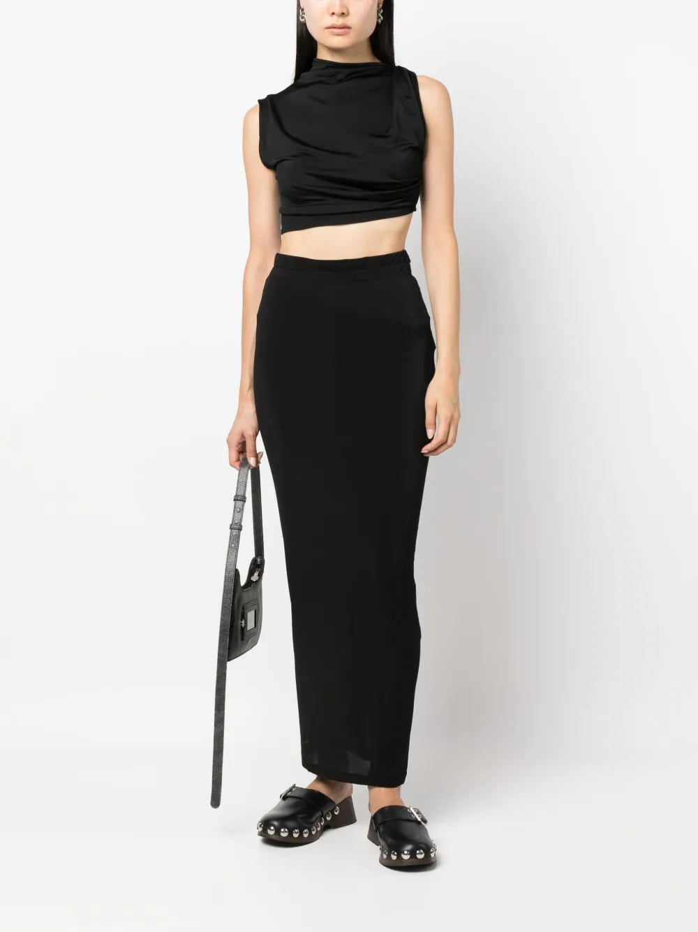 Elasticated-Waistband Maxi Skirt