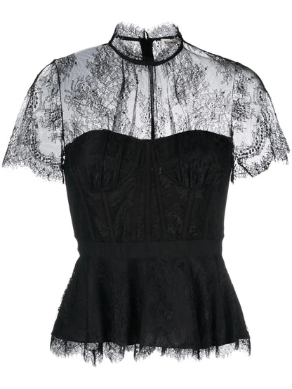 Lace-Embellished Corset Top