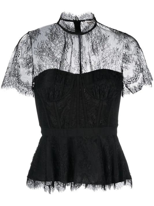 Lace-Embellished Corset Top