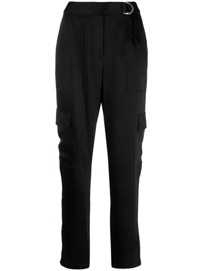 Tapered-Leg Satin Trousers