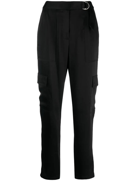 Tapered-Leg Satin Trousers