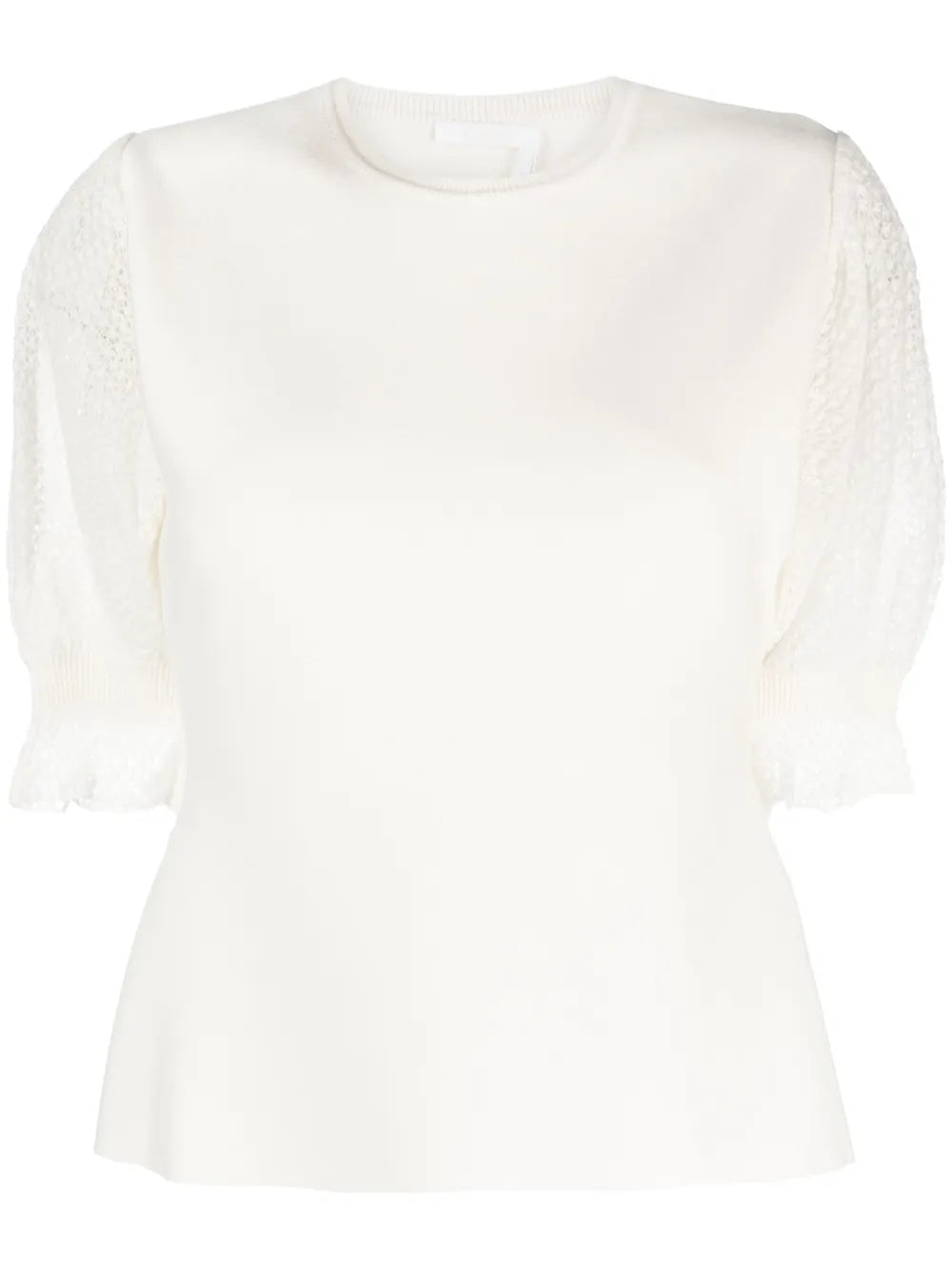 Lace-Detail Knitted Top